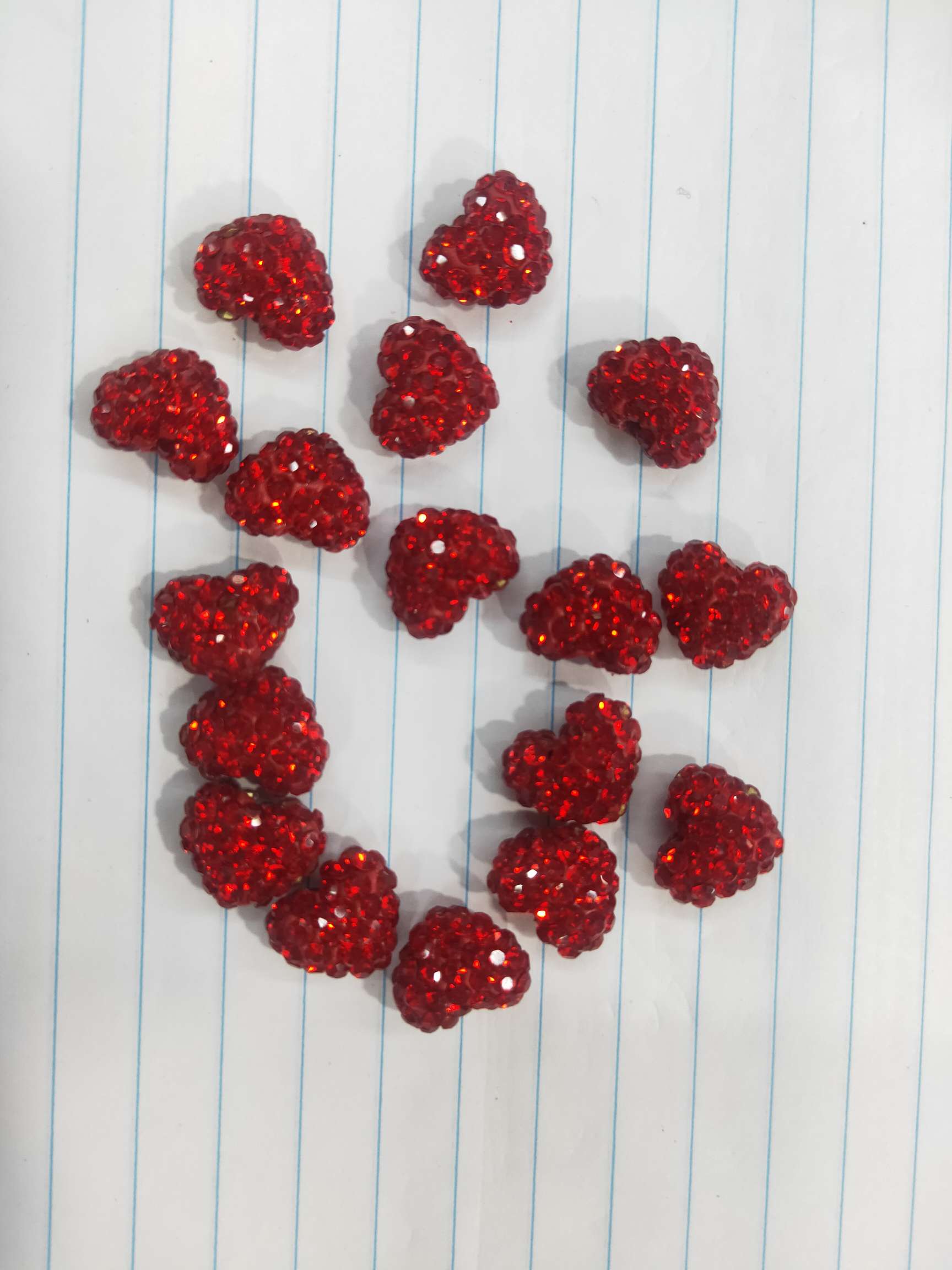 12×14直孔桃心大红色
