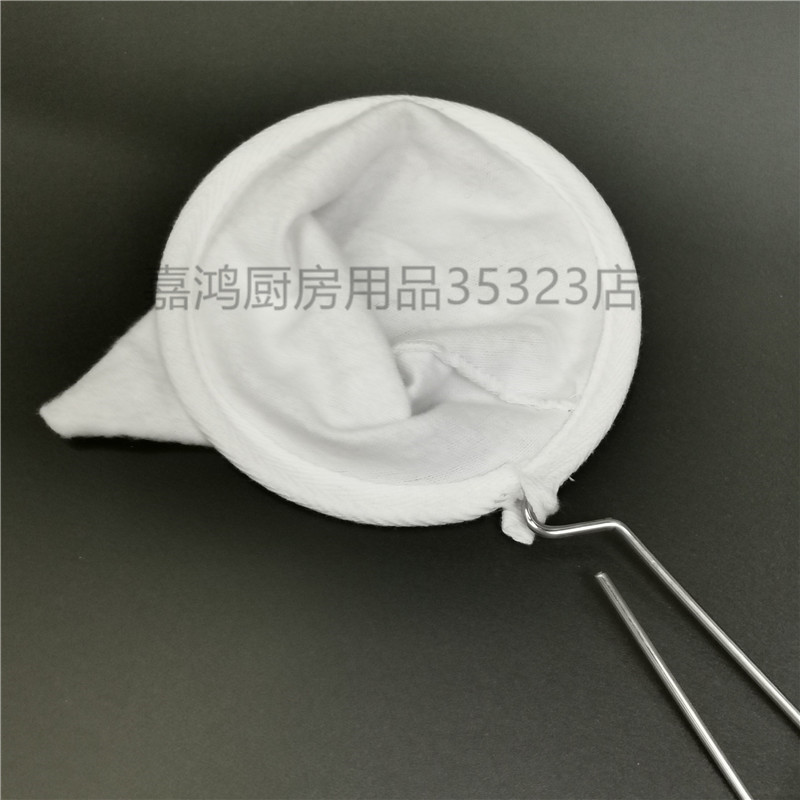 Stainless Steel Handle Coffee Cloth Drain Cloth Coffee Filter Milk Tea Filter 5698 Specification drawing