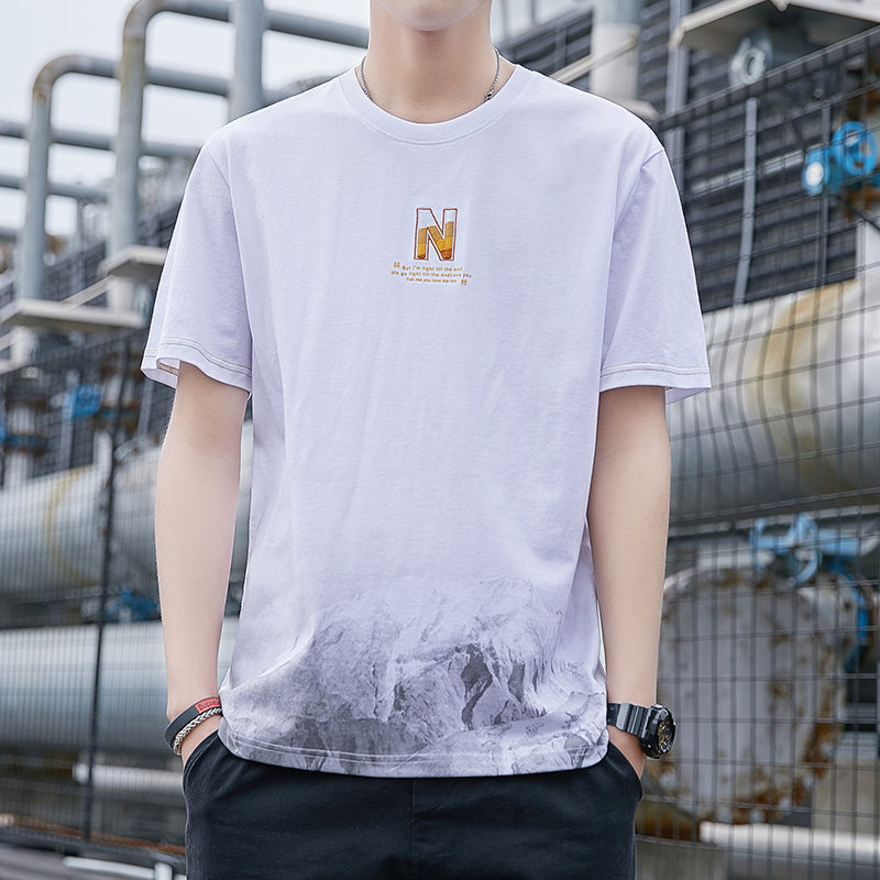 High-quality men's summer short-sleeved T-shirts are sweat-absorbent