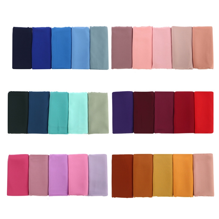 穆斯林包头巾回族珍珠雪纺对花订珍珠大方巾 长巾详情图6