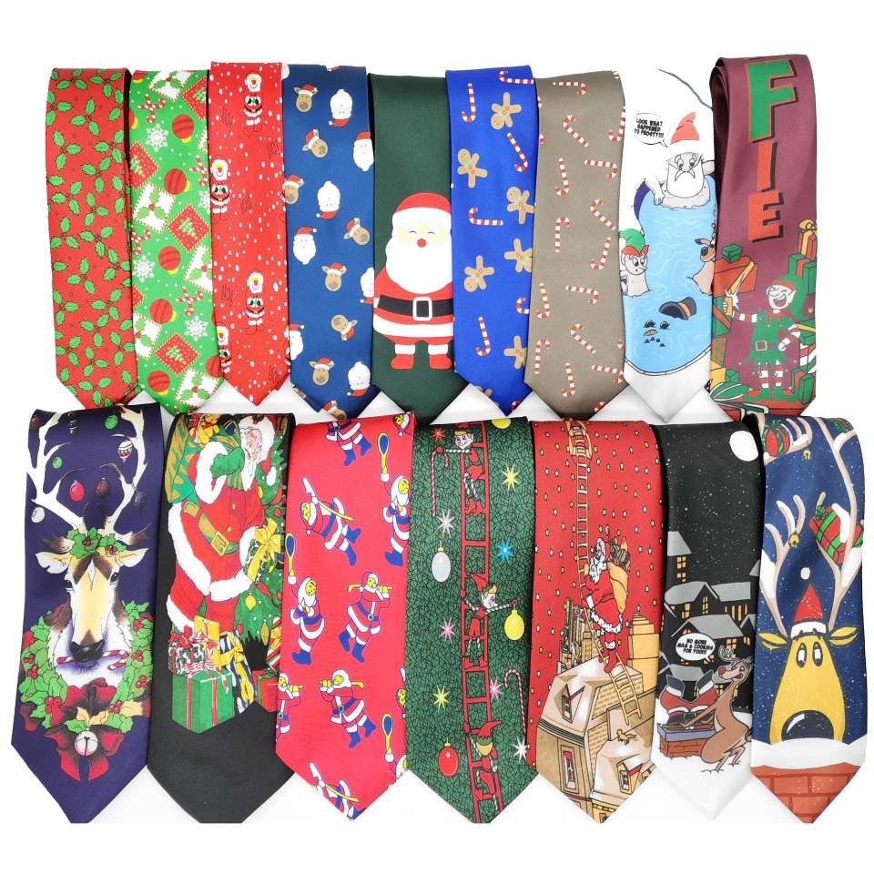 圣诞节圣诞老人圣诞鹿领带休闲时尚领带可来图来样订做详情图1