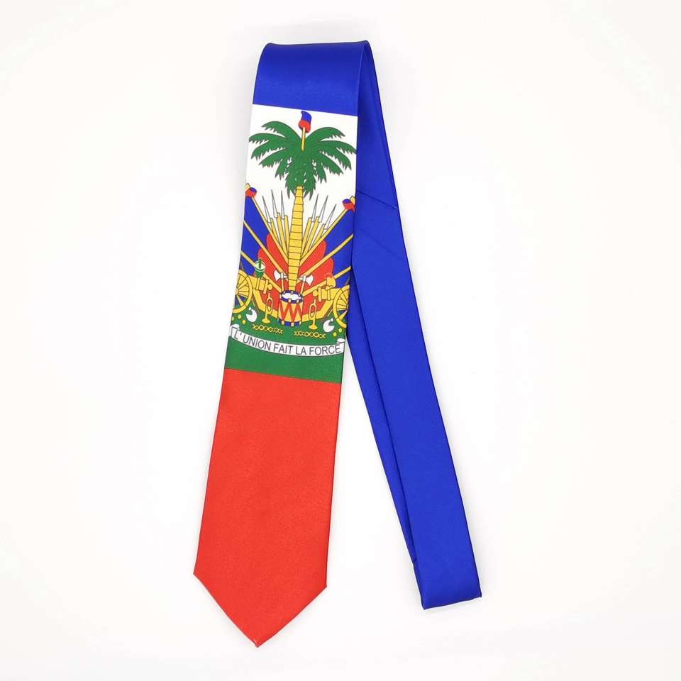 国旗领带英国美国海地国旗领带时尚休闲领带来图可定制详情图3
