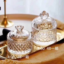 Clear glass storage jar
