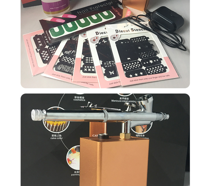 New rechargeable portable all-in-one spray gun, nail, makeup, tattoo and painting machine with plate mold complete set factory direct sales Application Scenario