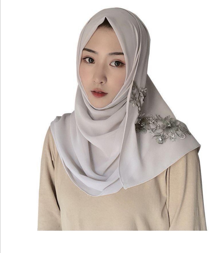 穆斯林包头巾新款马来手工点钻长巾回族时尚薄款休闲围巾