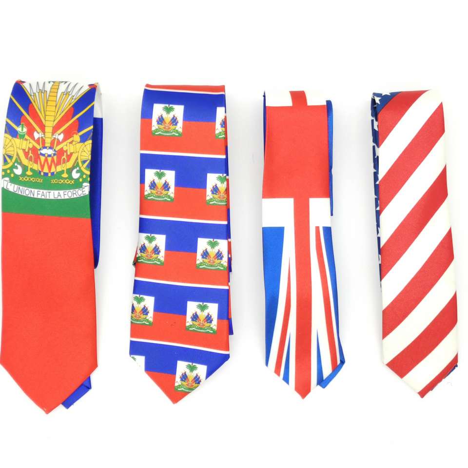 国旗领带英国美国海地国旗领带时尚休闲领带来图可定制详情图1