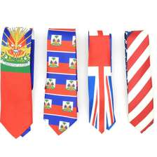 国旗领带英国美国海地国旗领带时尚休闲领带来图可定制