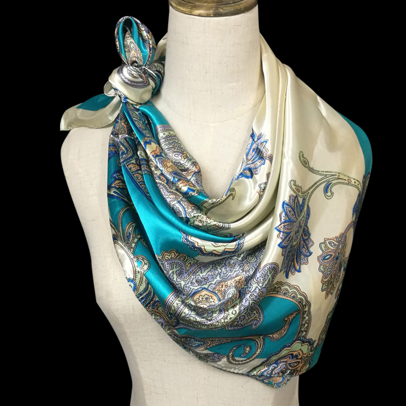 Hangzhou Silk Scarf Women's Square Spring And Autumn Korean Version All Scarf Large Square Scarf 90*90 Item Picture