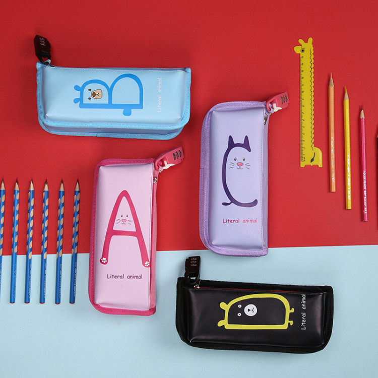 Password lock with a locked pencil-box Children learn Oxford cloth pencil-box cartoon cute new pencil case thumbnail