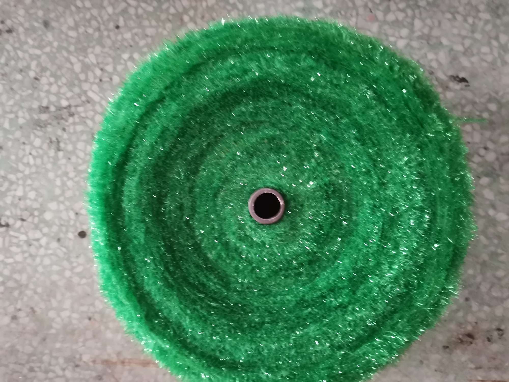 Green acrylic dishcloth thread