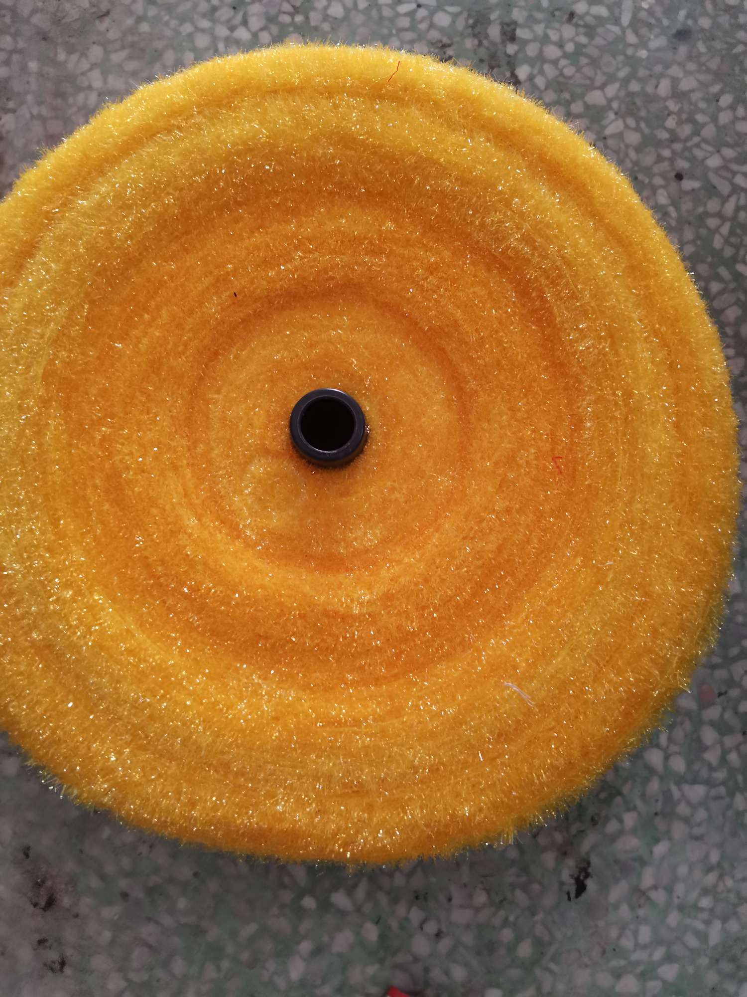 The dishcloth thread is yellow