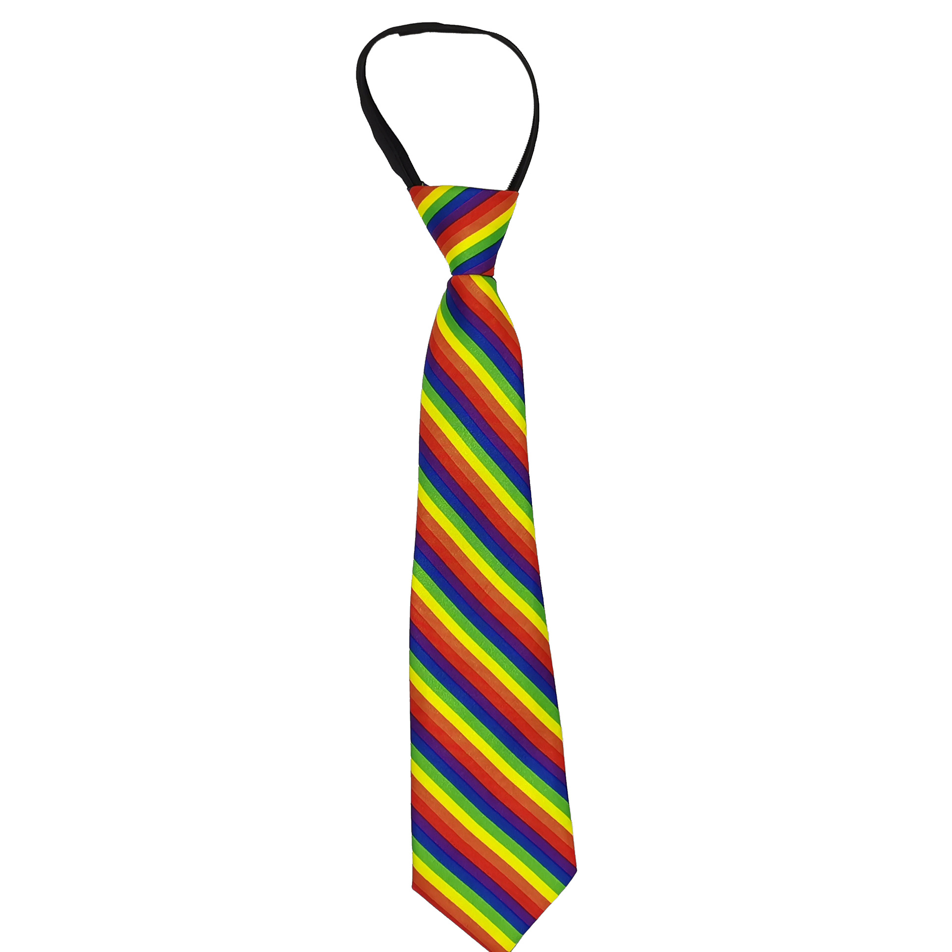 七彩条纹领带彩虹领带休闲时尚领带拉链松紧带领带现货批发详情图2