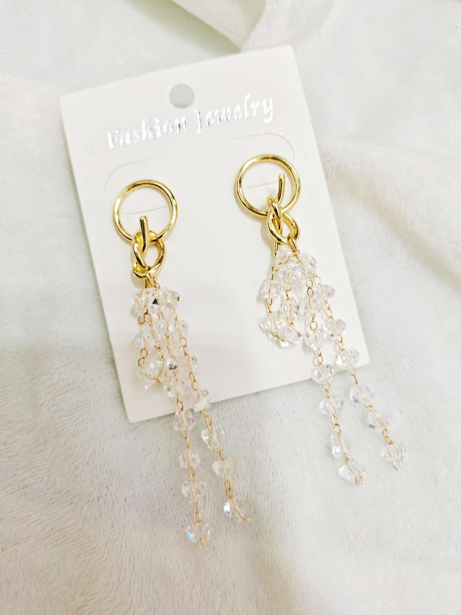 s925 Silver needle South Korea Dongdaemun new crystal tassel super fairy earrings female temperament fashion long stud earrings