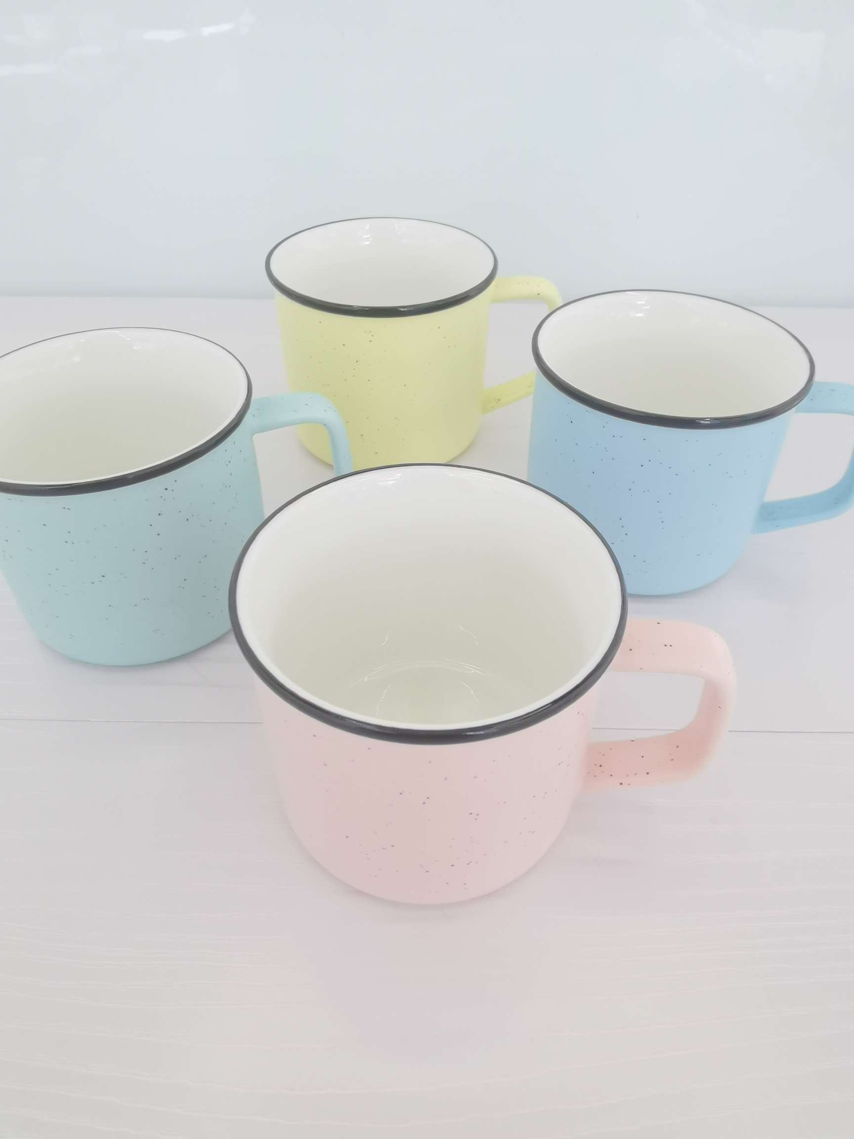 Simple Zakka-colored glazed polka dot ceramic cups, coffee cups, water cups