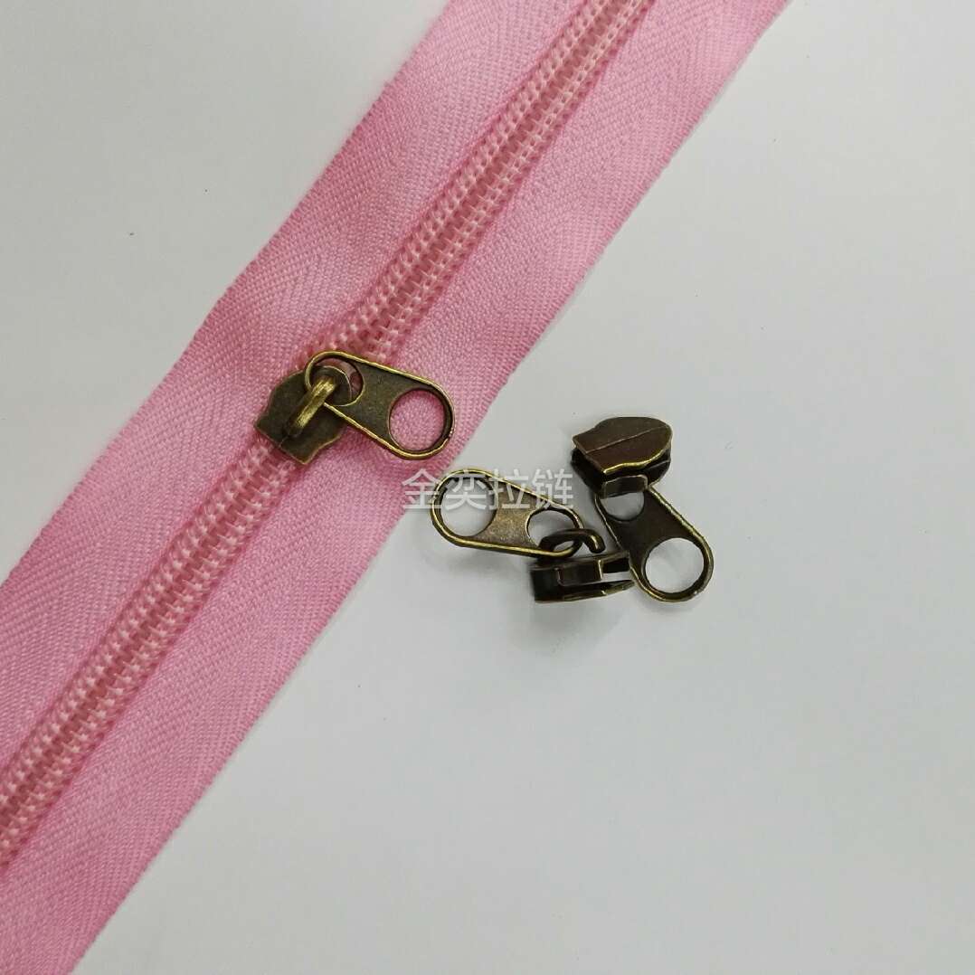 5# Nylon zipper blue bronze short clip Zipper head luggage bag general home textile