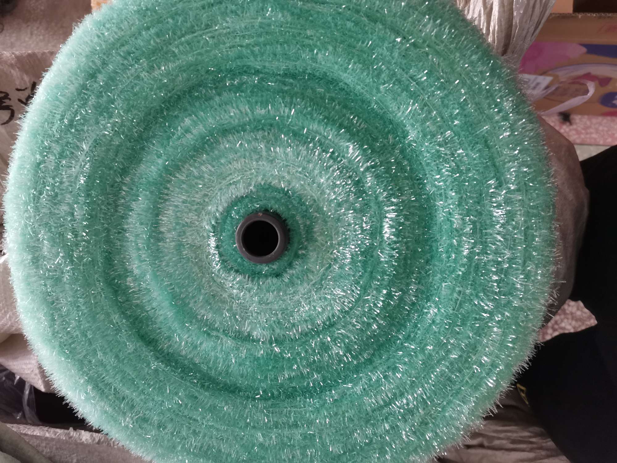 Green acrylic dishcloth thread details Picture
