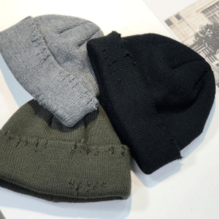 Broken Knitted Woolen Hat Children's Autumn Winter Yuppie Skin Hat Landlord Hat Korean Version Of All Fashionable Men Winter Cold Hat undefined