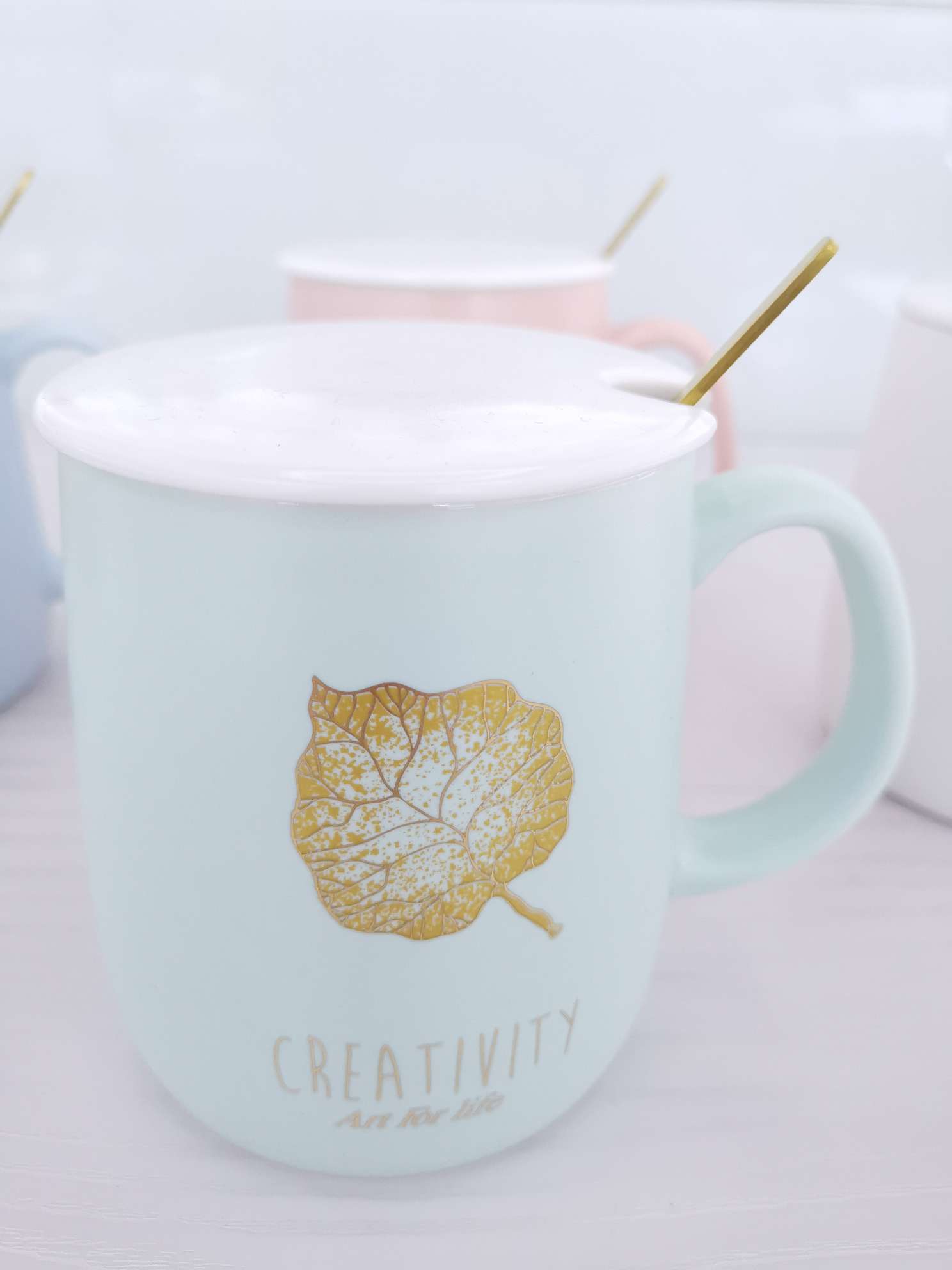 Matte gold leaf glazed ceramic cups, coffee cups, water cups Item Picture