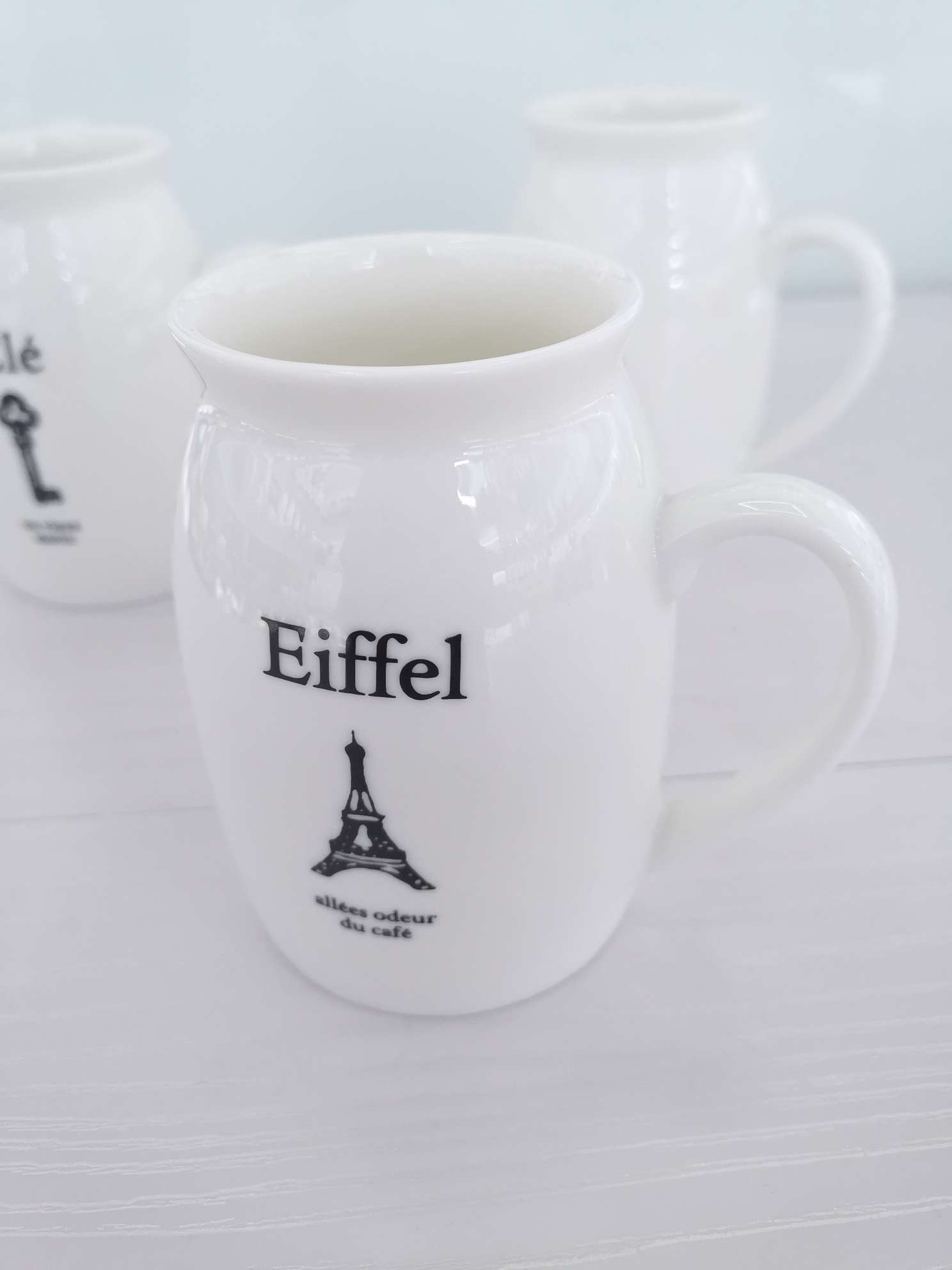 Simple white glossy ceramic milk cups and water cups Application Scenario