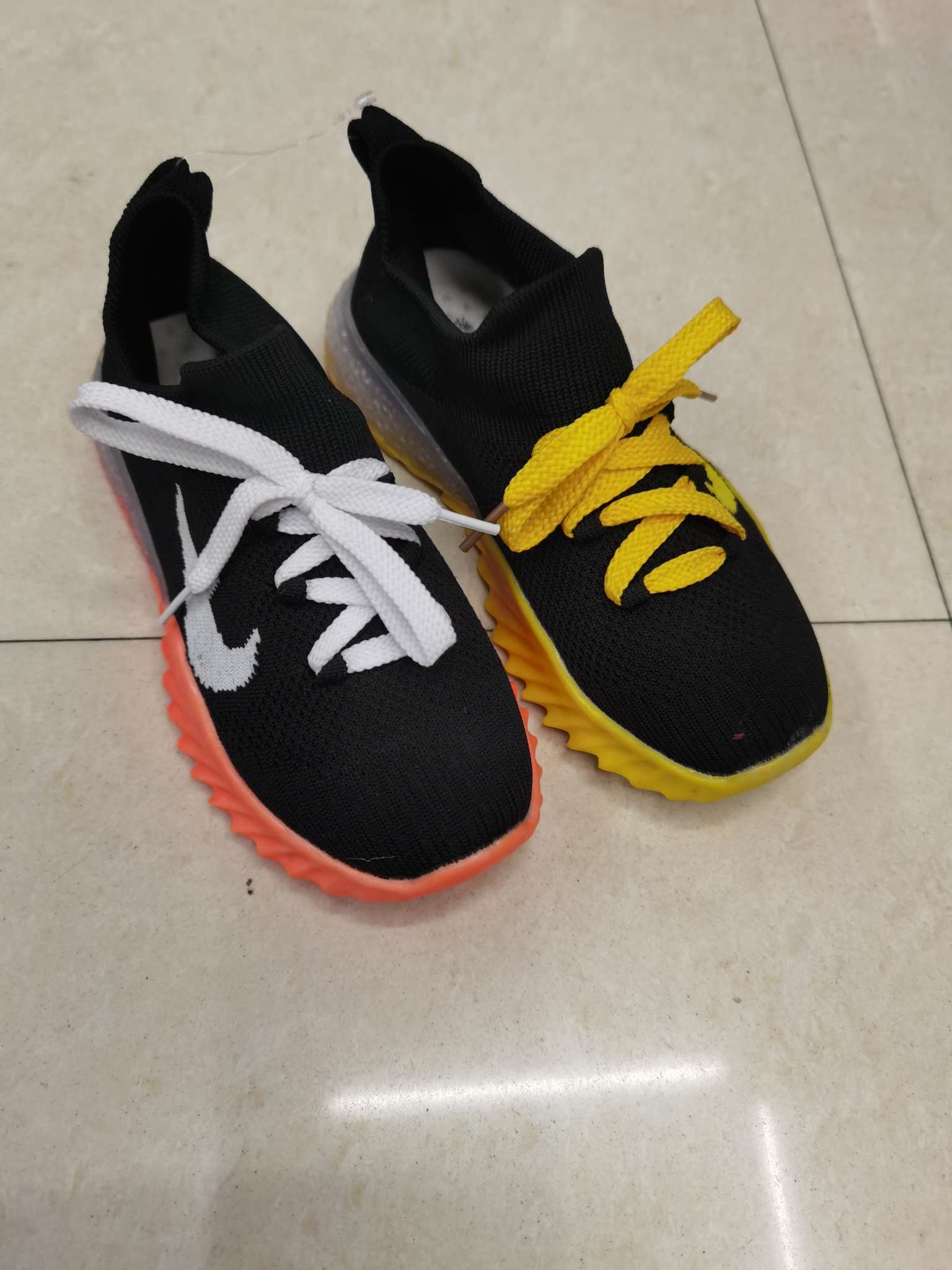 2023 Spring Children Students Perform Korean Version Of Girls' Bow Flying Woven Sports Shoes Leather Inside Casual Etiquette Shoes