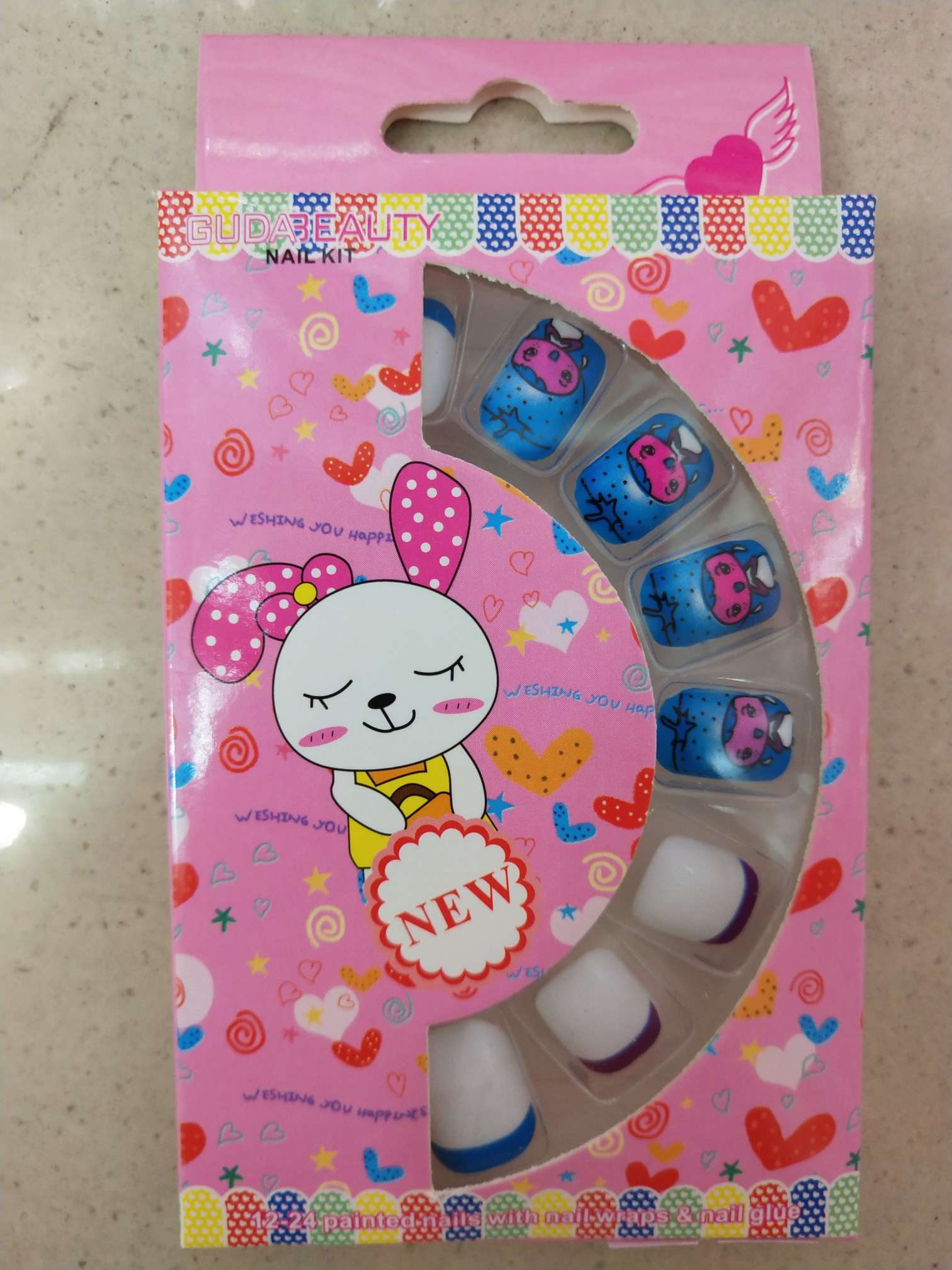 Nail art cartoon false nail patch pattern design children's cute little false nails details Picture