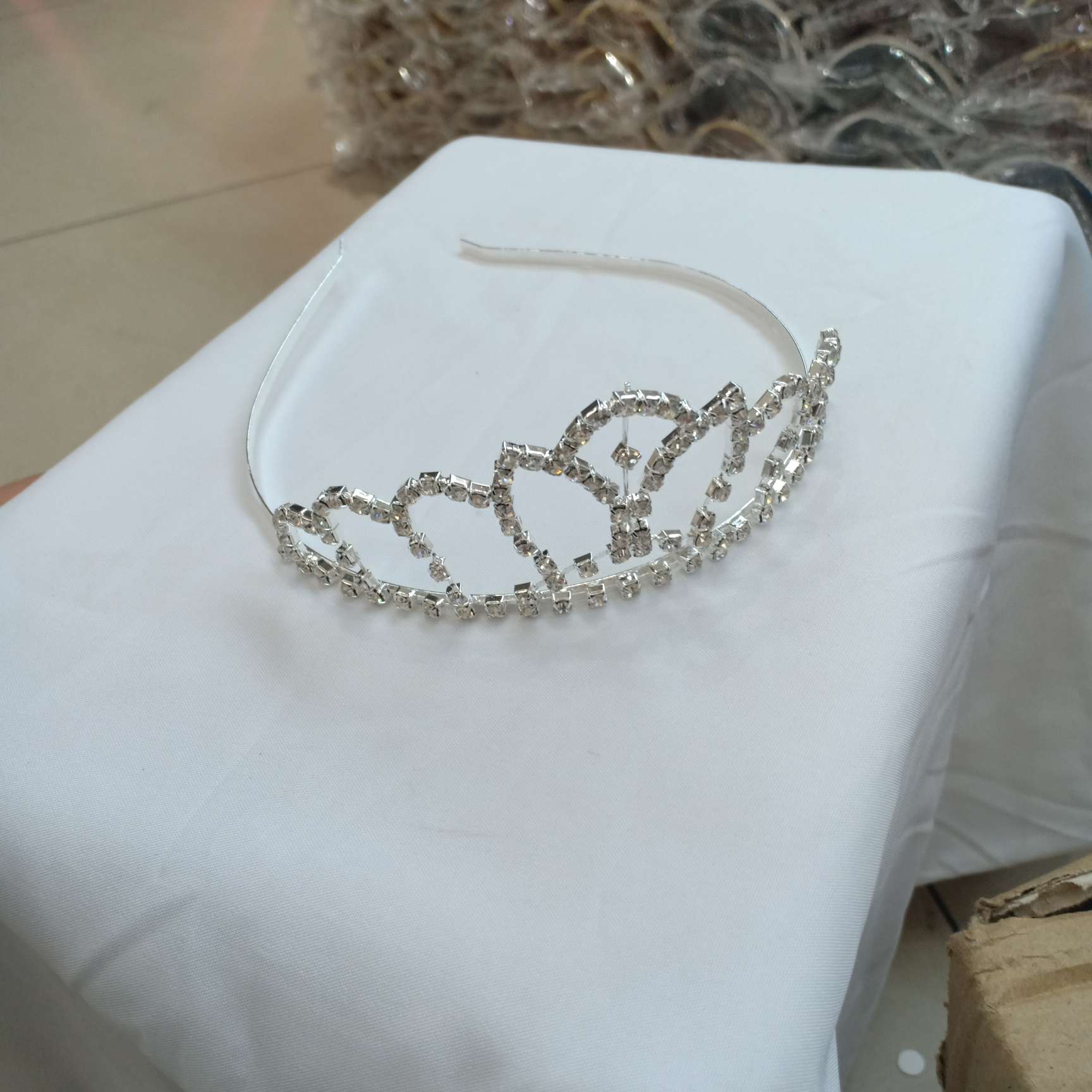 Korean children's crown headwear, princess hair accessory, rhinestone, little girl hair band, hair clip, baby girl crown Specification image