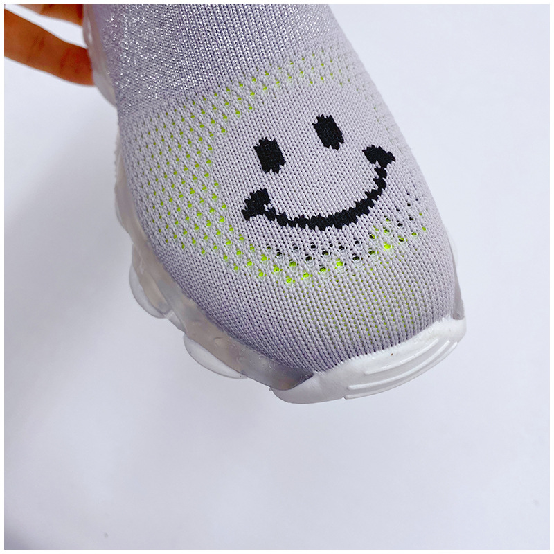 New Children's Flying Woven Surface Luminous Sports Shoes For Boys And Girls A Slip-On Running Shoes details Picture
