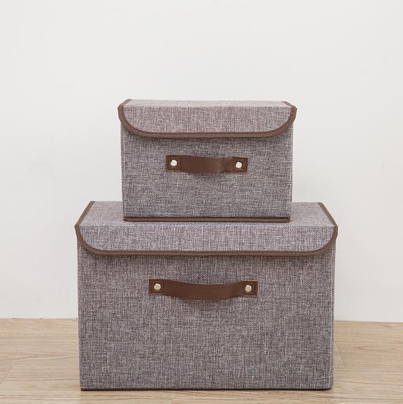 棉麻收纳箱两件套