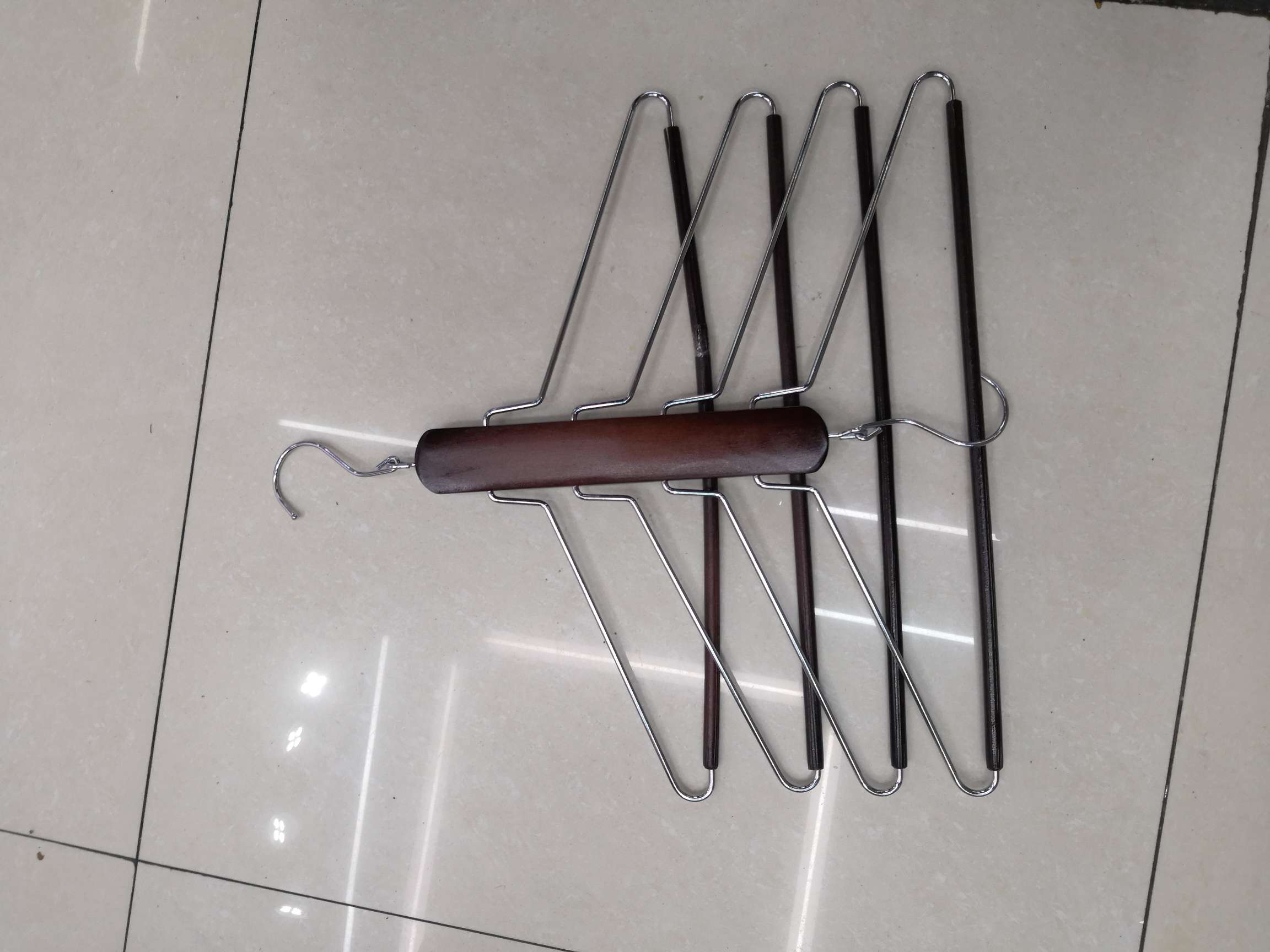 Four Layer Pants Rack Metal Wooden Hanger