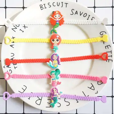 Children cartoon Mermaid PVC soft adhesive bracelet thumbnail