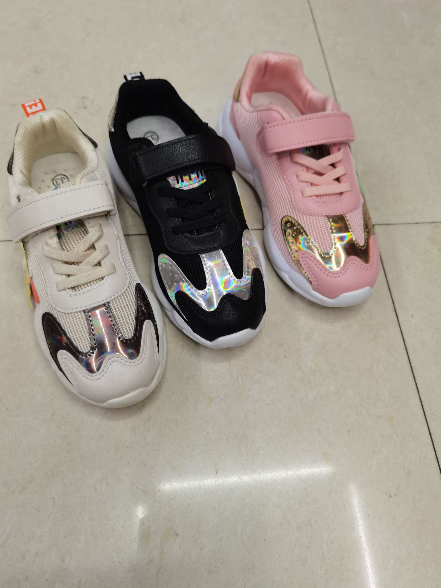 2023 spring children students perform Korean version of girls' fashion sports shoes with bows leather inside casual etiquette shoes