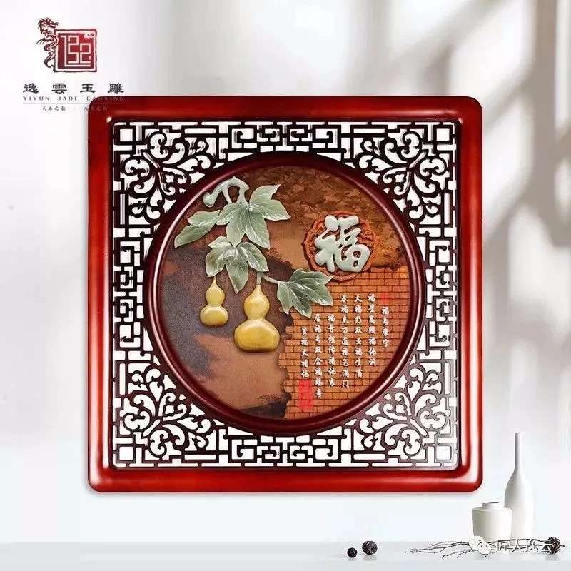 60*60玉雕画 餐厅装饰画  走廊书房壁画 茶楼会所中式挂画发现