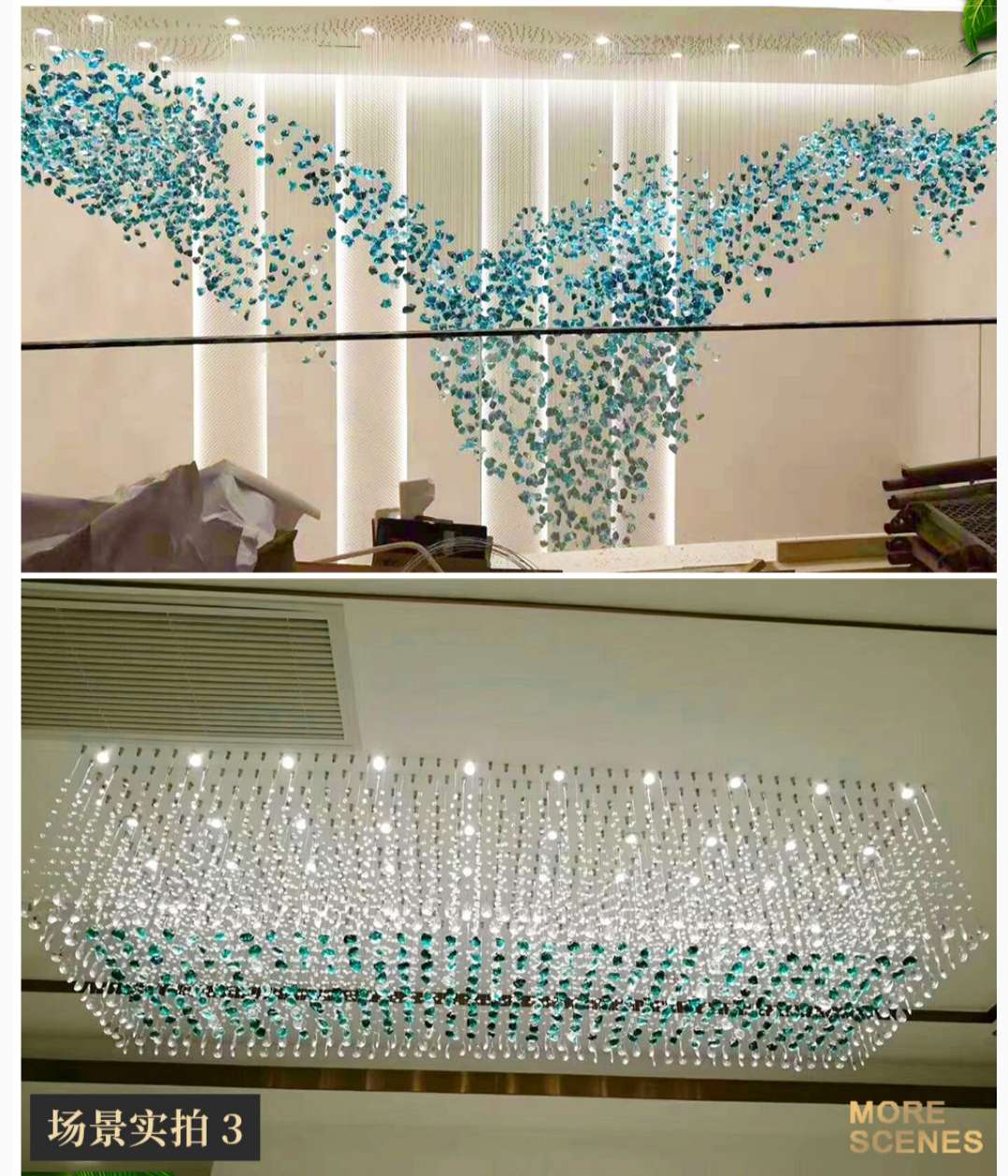 Glass stainless steel hotel lobby, villa, high-rise duplex artistic and personalized ceiling lamp undefined