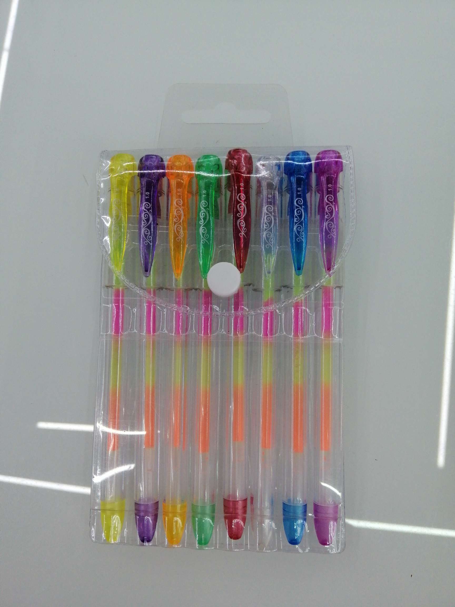 Yiwu Hanjia Stationery 7-color flash Pen and highlighter pen PⅤC bag packaging full figure