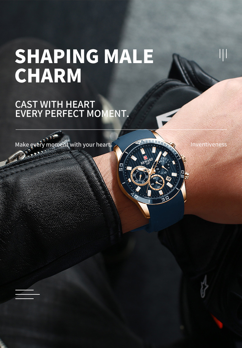 爆款日历夜光防水多功能计时码表运动手表硅胶手表详情图8