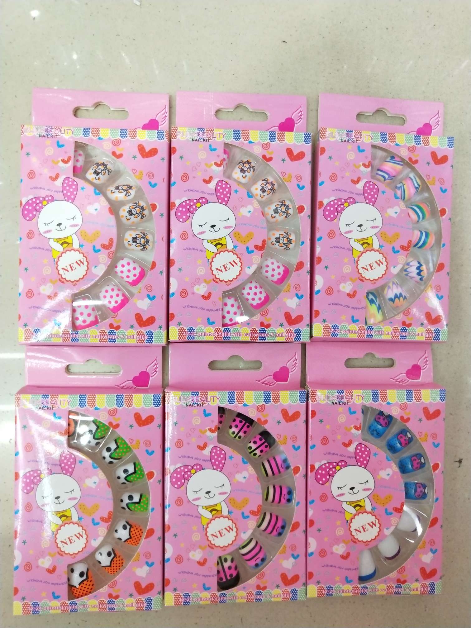 美甲卡通假指甲贴片图案造型儿童可爱小假指甲 
