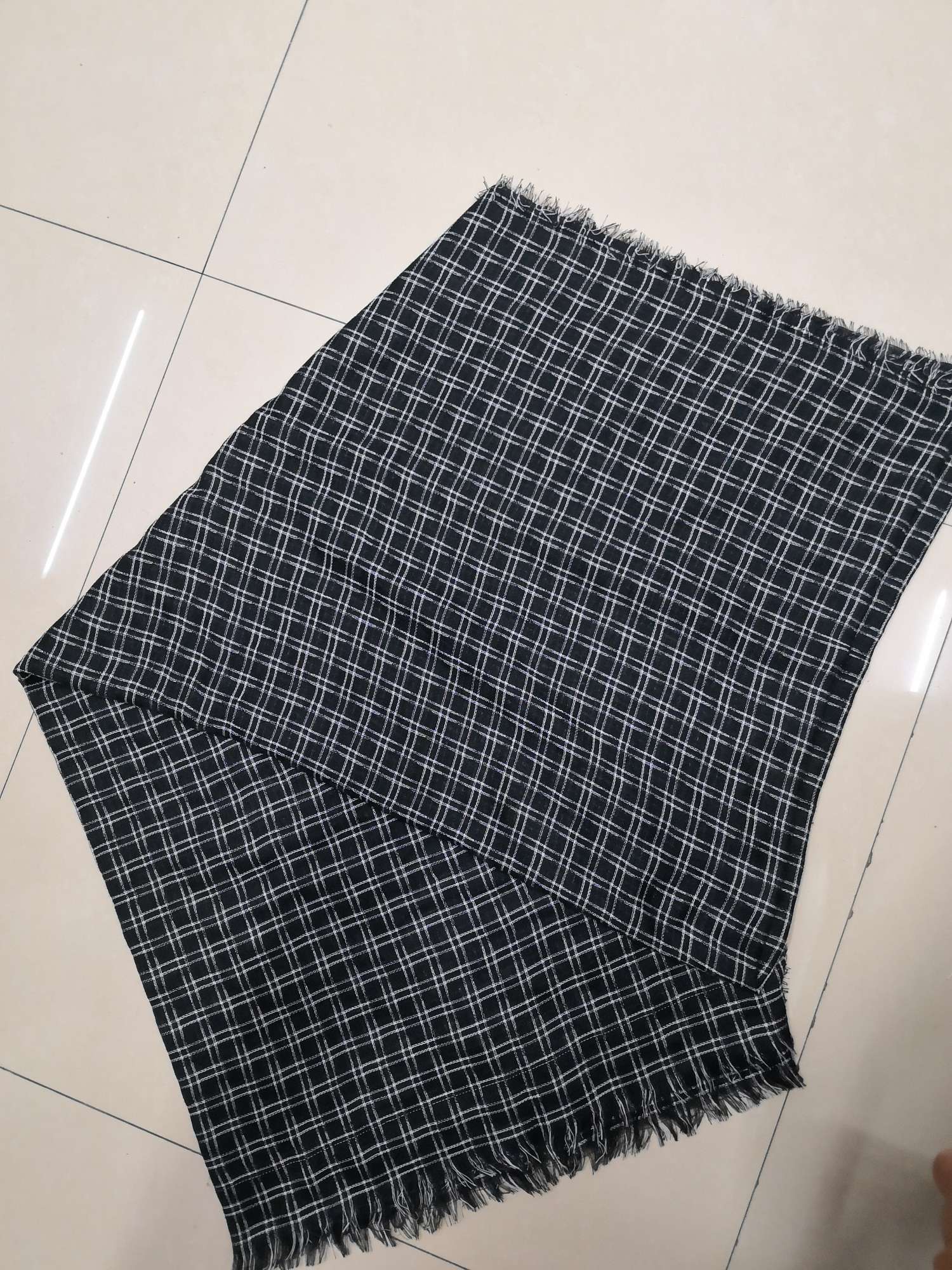 Plaid Casual Shawl With Four Sides Specification drawing