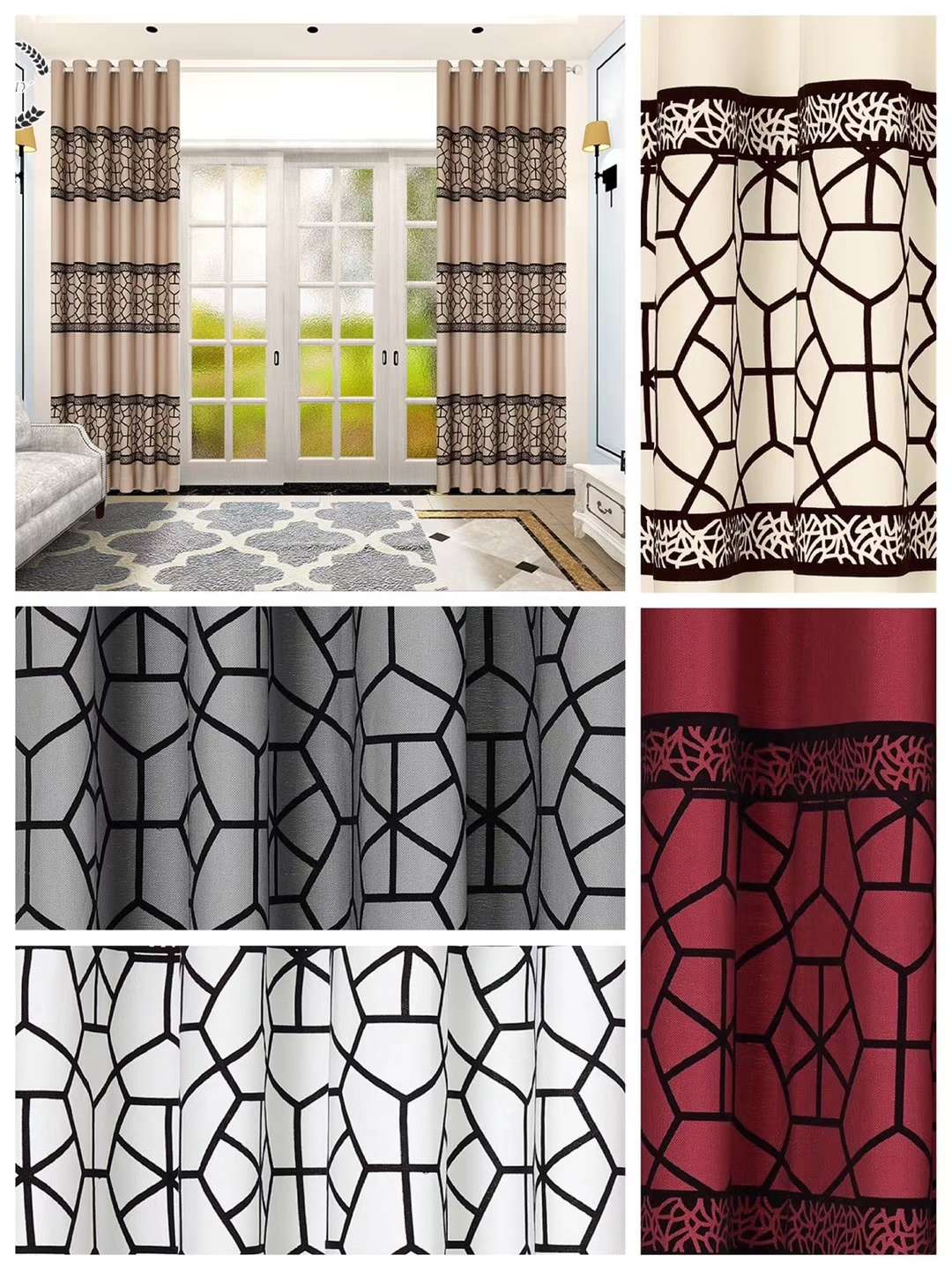 Velvet flocking curtains