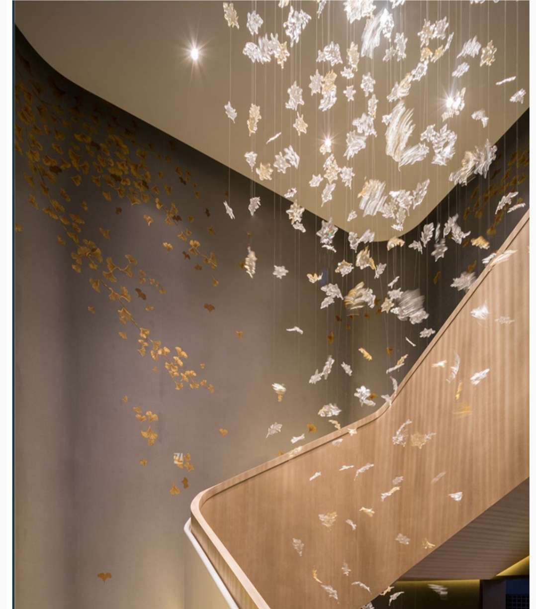 玻璃不锈钢酒店别墅高层复式拉丝垂吊艺术个性吸顶灯细节图