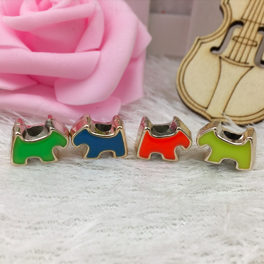 Cute puppy style CCB double-sided oil-dripping magic beads large-hole animal plastic string beads diy handmade jewelry accessories Specification image