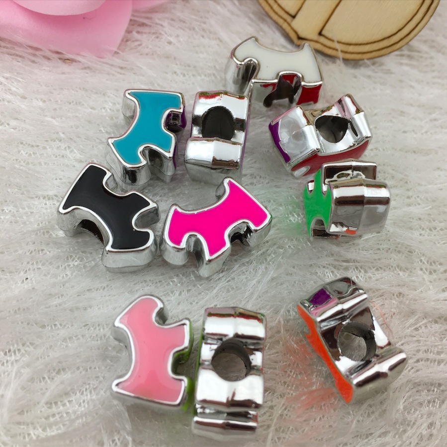 Cute puppy style CCB double-sided oil-dripping magic beads large-hole animal plastic string beads diy handmade jewelry accessories undefined