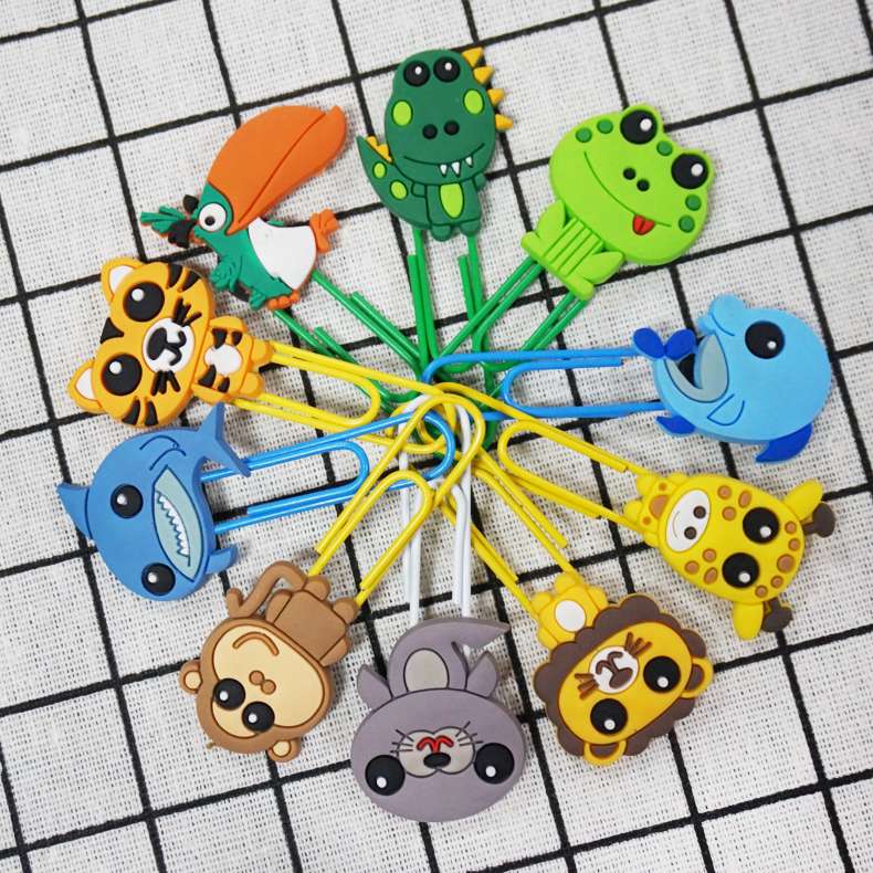 Animal-themed cartoon paperclip bookmarks details Picture