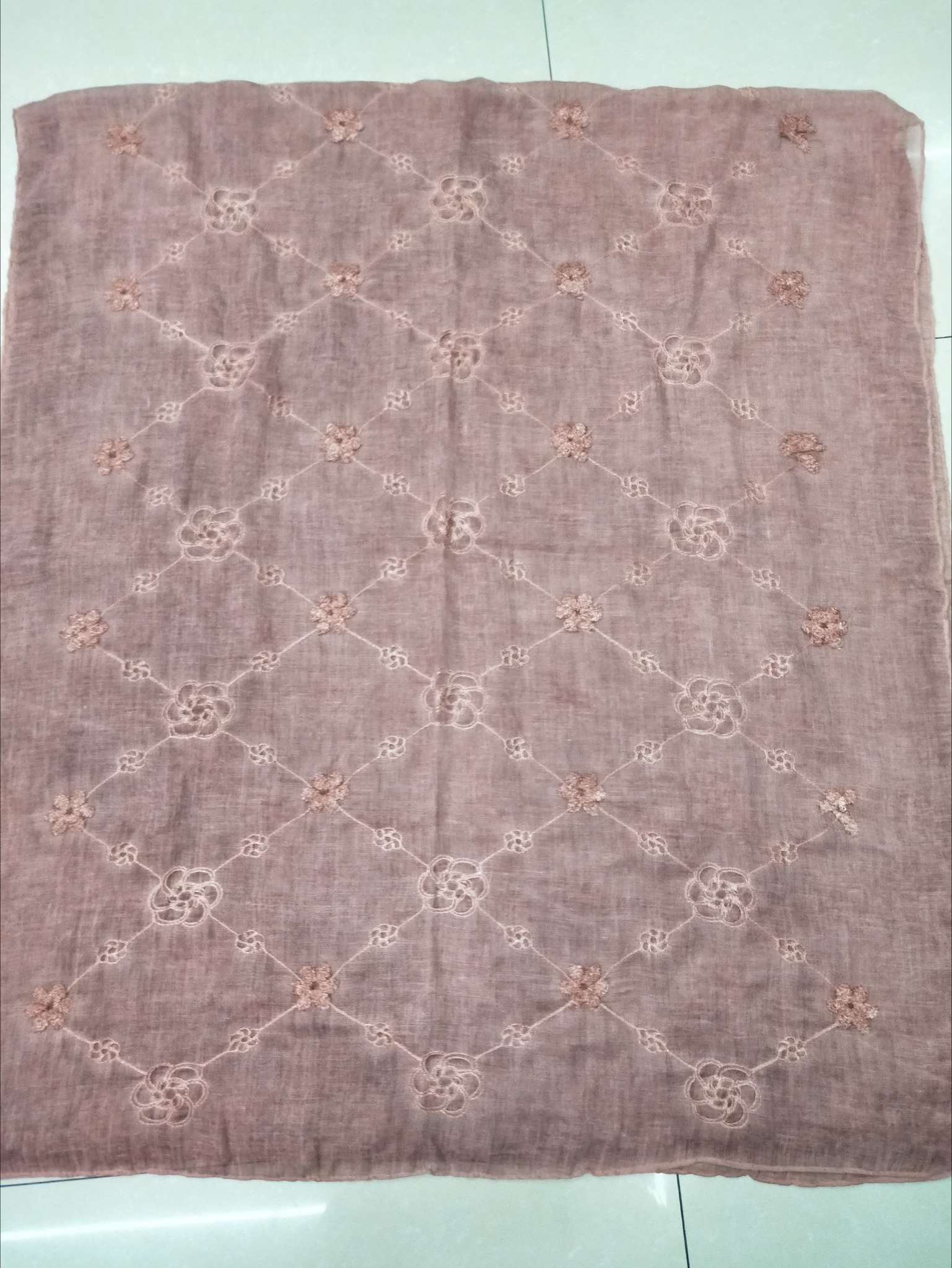Stained Embroidered Headscarf 10 details Picture