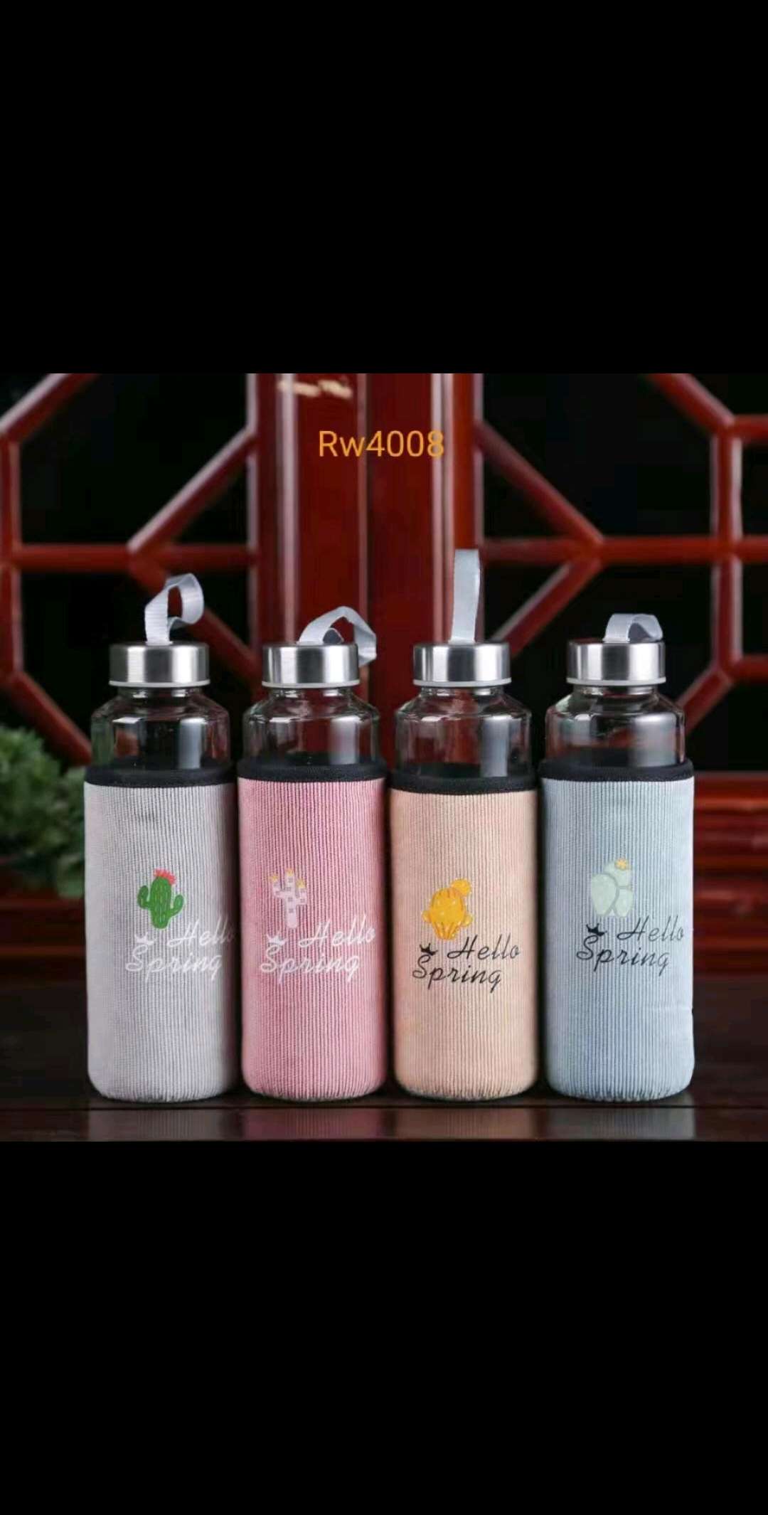 New corduroy glass cup, portable single-layer water cup, simple covered tea cup, heat-insulating and anti-drop glass cup