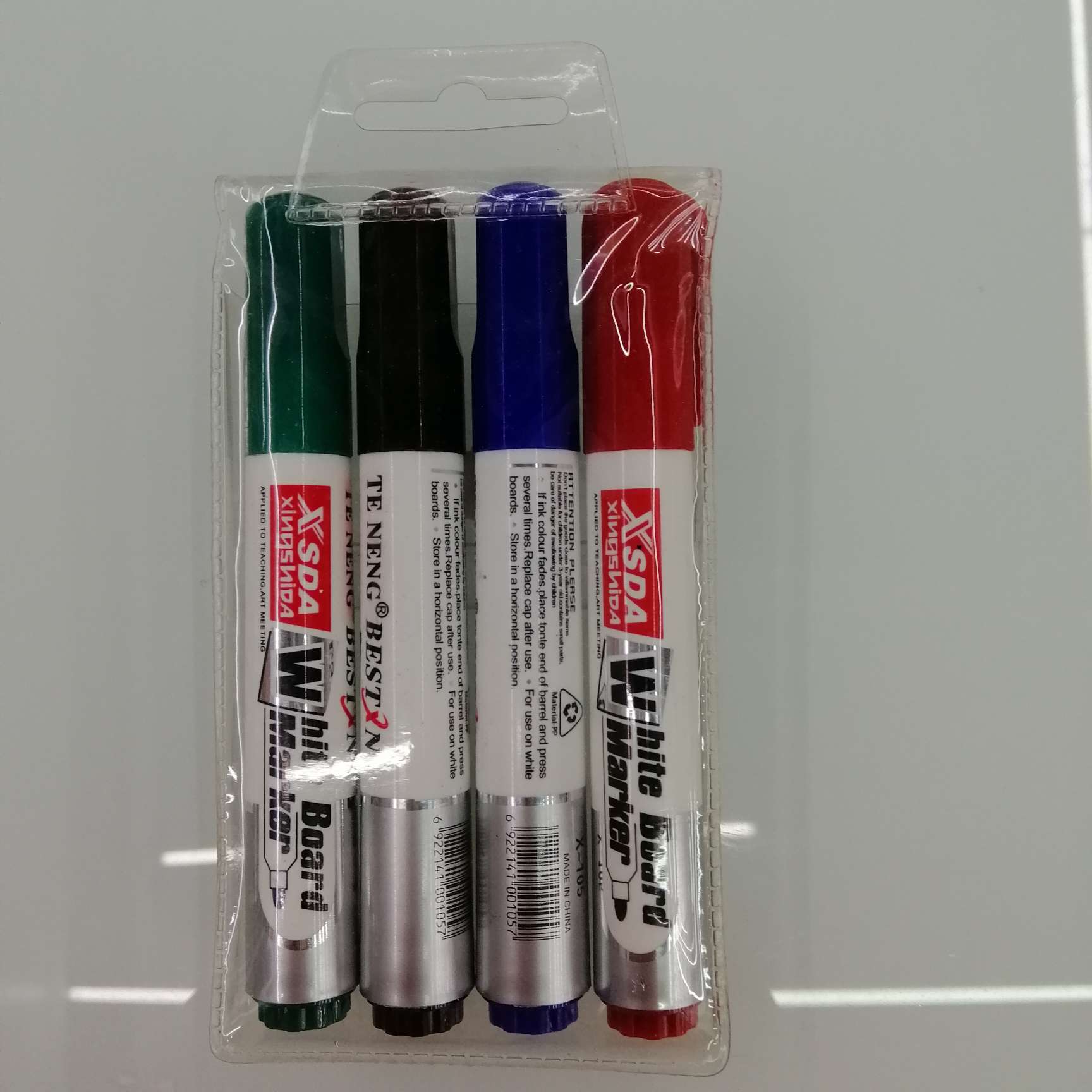 Four 105 whiteboard pens in a P V bag details Picture