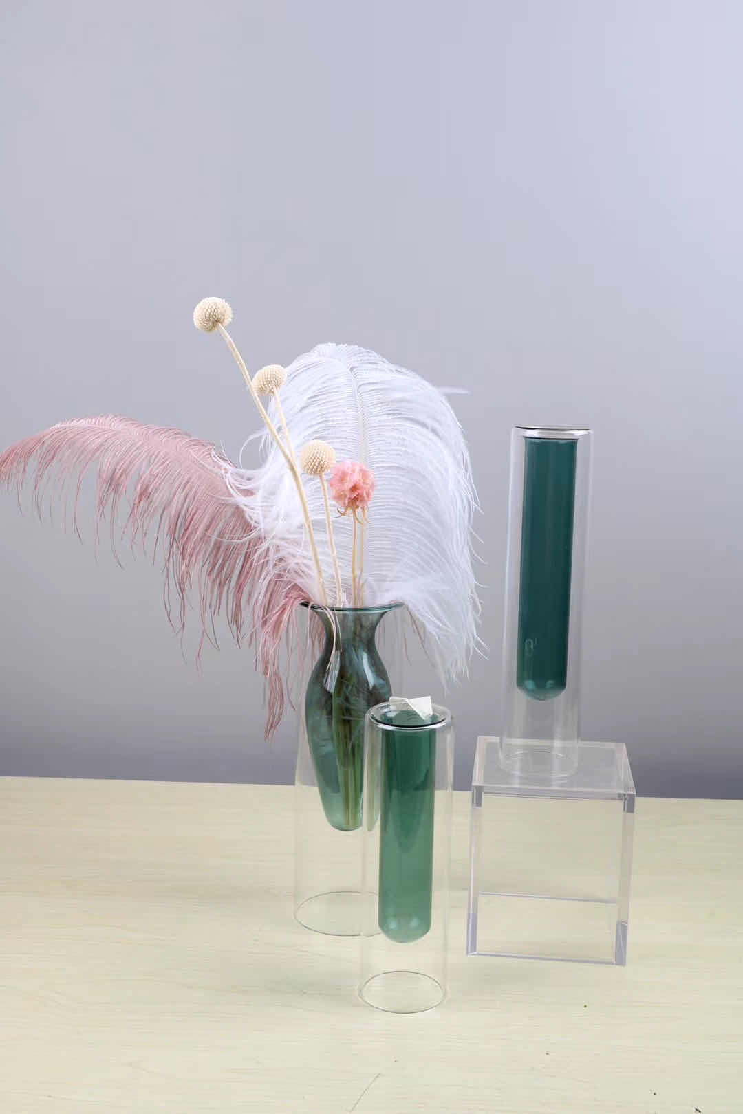 插花瓶鸵鸟毛细节图