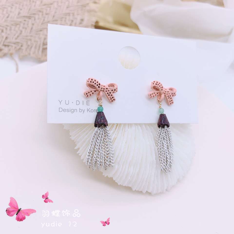 Feather butterfly jewelry simple retro fashion chain earrings