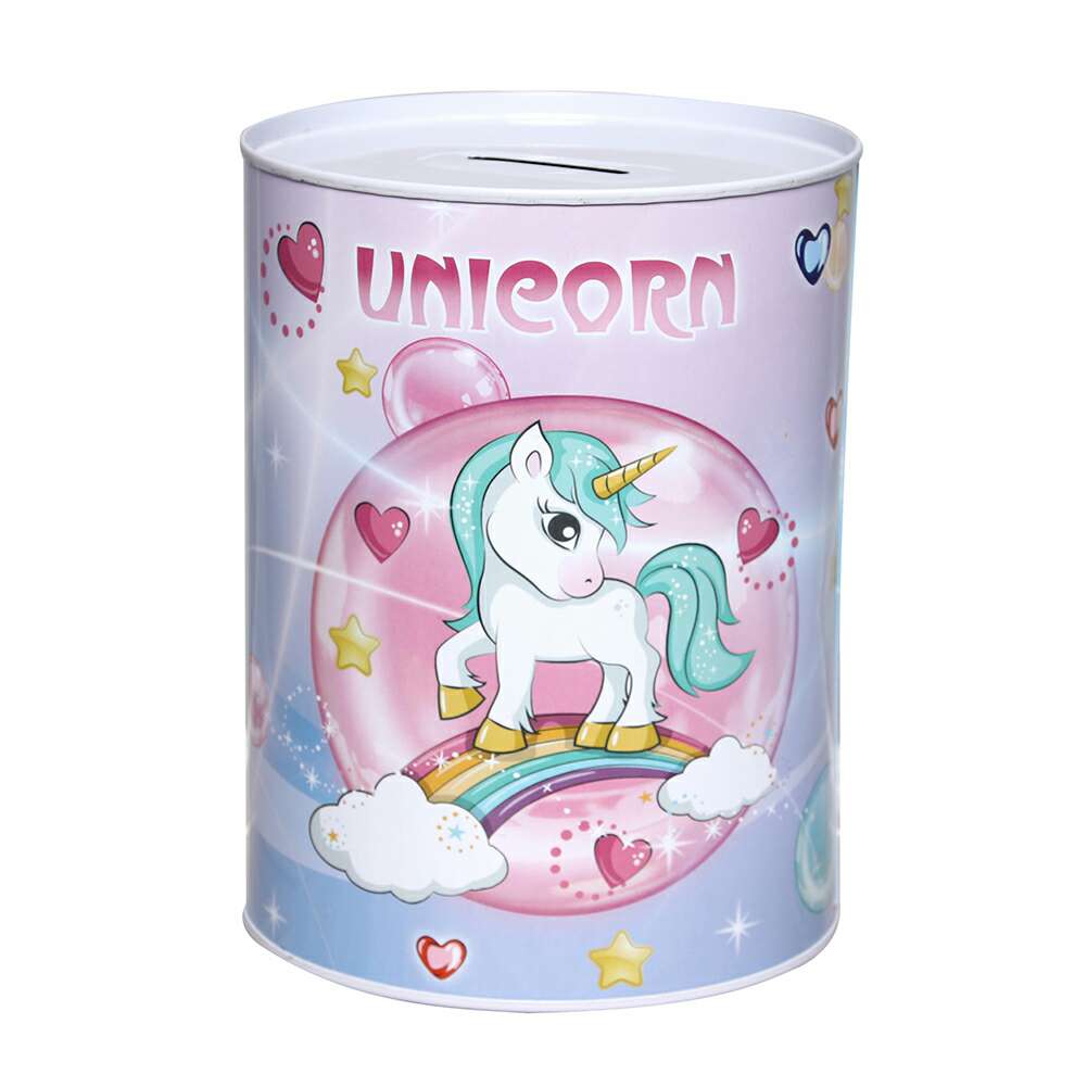 马口铁存钱罐独角兽储蓄罐8*12.5CM产品图