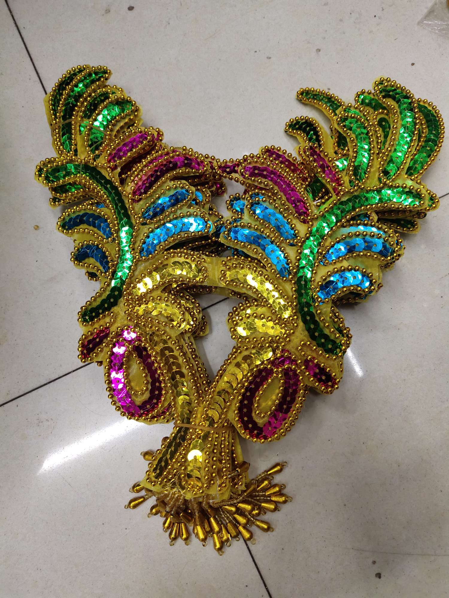 16#亮片花，金色