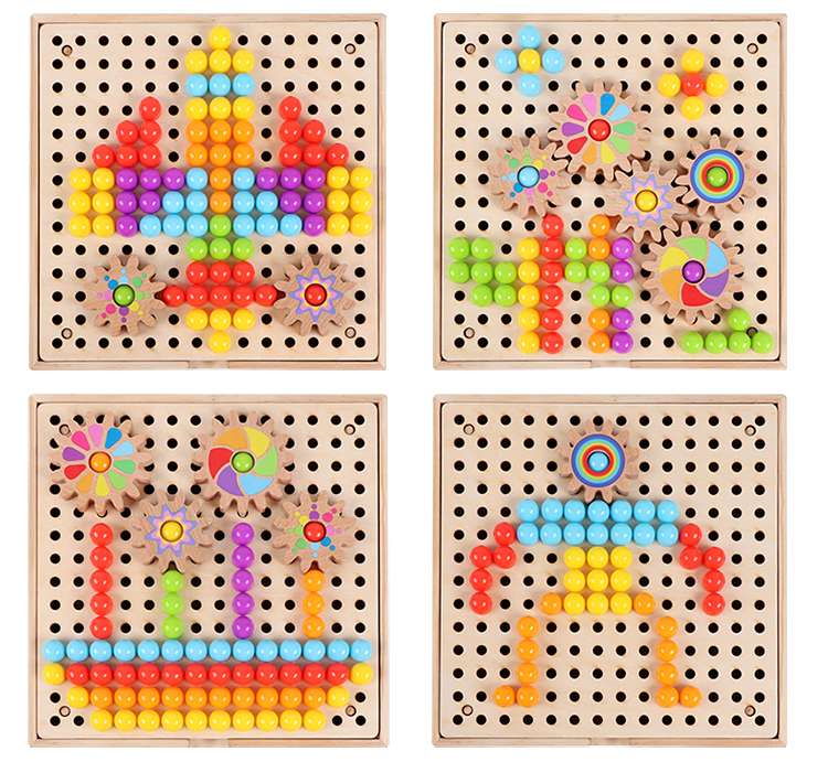 蘑菇钉纽扣/拼插积木/齿轮游戏板细节图
